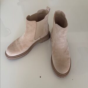Old Navy Cream Suede Ankle Booties